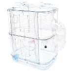 2 TIER HAMSTER CAGE- (CLEAR BLUE) 32x21x39cm HTY0BES02