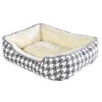 RECTANGLE BED - HOUNDSTOOTH PRINT (GREY) 47x37x13cm HTY0YF20220005062
