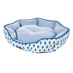 LATTICE PRINTED PET BED (BLUE/WHITE)(57x52x14cm) HTY0YF20220065CM