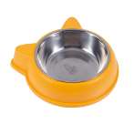 CAT HEAD BOWL WITH STAINLESS STEEL BOWL (YELLOW) (22.5x5.5cm) HTY0YE2208305