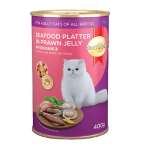 CAT SEAFOOD PLATTER IN PRAWN JELLY 400g 8CC40/400