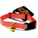 ELASTIC CAT COLLAR-CHECK (RED) BWCC1711RD