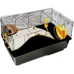 SMALL ANIMAL CAGES WITH LOFT & WHEELS (BLACK) BWBEA28BK