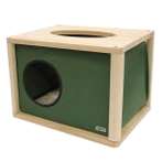 WOODEN CAT HOUSE WITH TUNNEL (GREEN) SUN0KFW1061