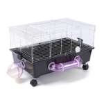 HAMSTER CAGE - RECTANGLE WITH WHEELS (BLACK) BES61BK