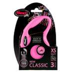 RETRACTABLE LEASH - NEW CLASSIC 3 METRE TAPE EXTRA-SMALL (12kg) (PINK) FBI0CL00T3251P